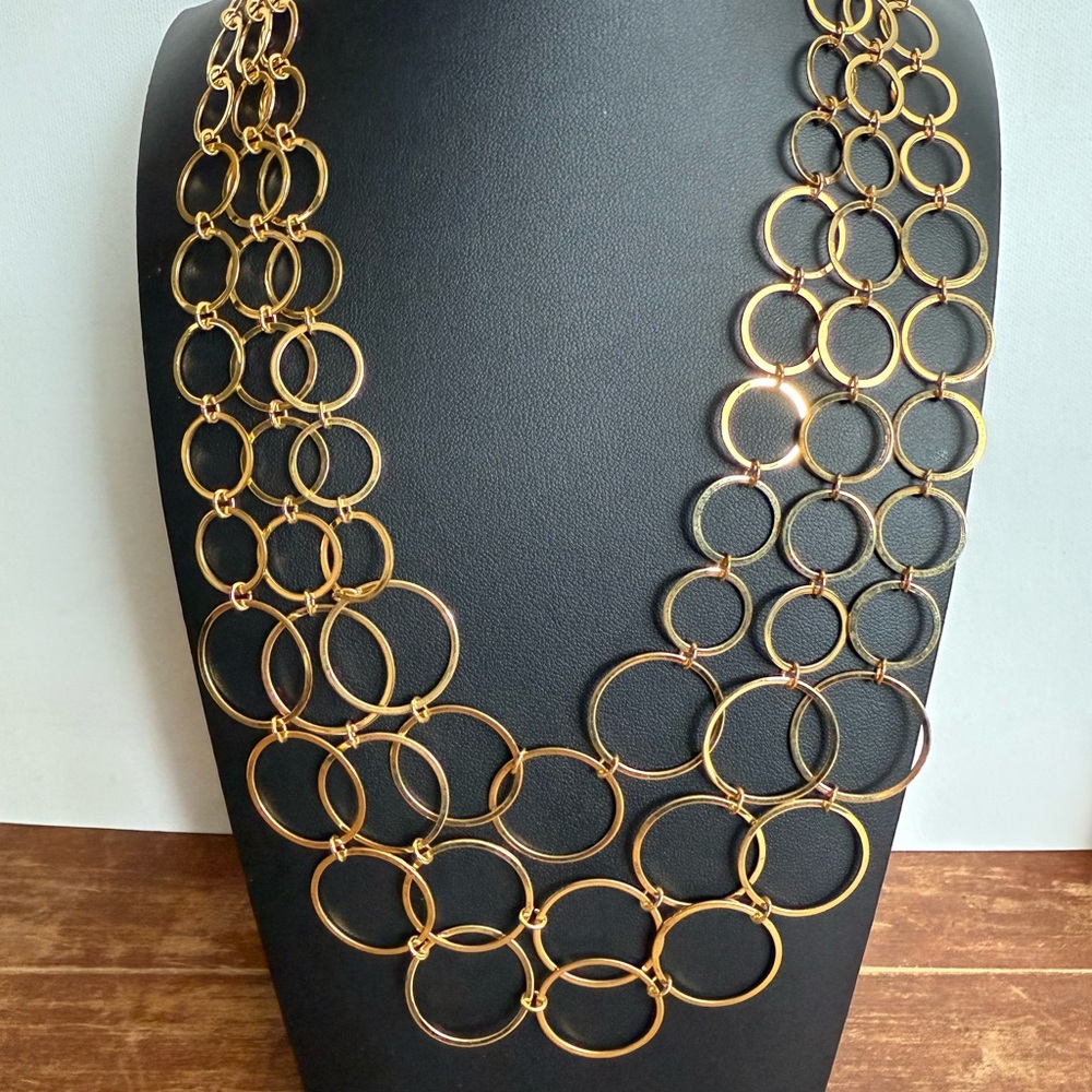 Gold Multi-Layered Circular Necklace